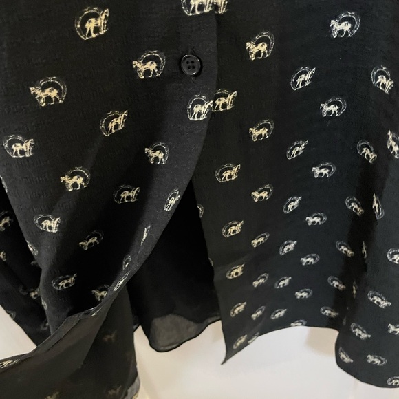 Whistles Black Long Sleeve Izzy Horseshoe Dress with horses size 6 - Picture 8 of 12